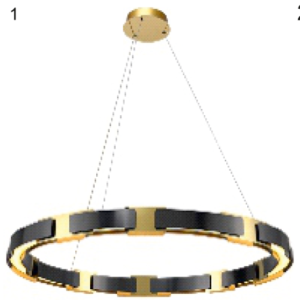 Yuvarlak Gold Siyah Metal Sarkıt AD1430