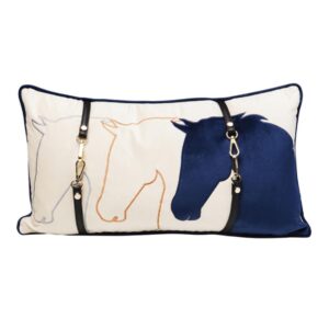 Cushion Horsefaces 28x50cm